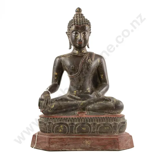 A Large 19th Century Thai Bronze Buddha Figure