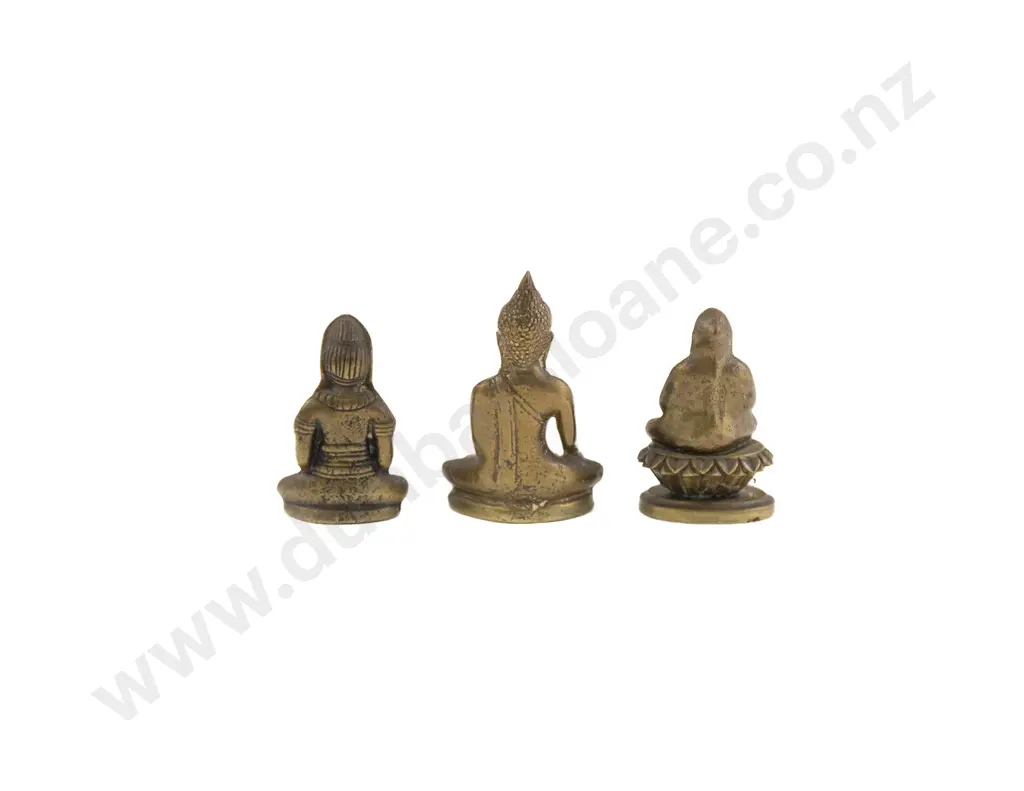 Small 19th Century Thai Bronze Buddha And Two Indian Bronze Buddhas Image 1++