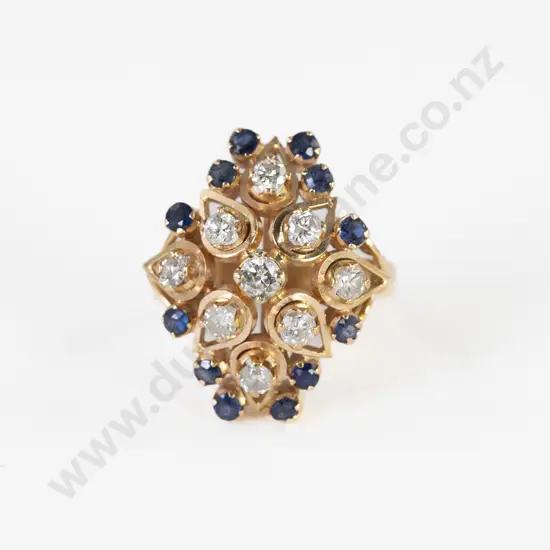 18ct 21stone Sapphire and Diamond Dress Ring
