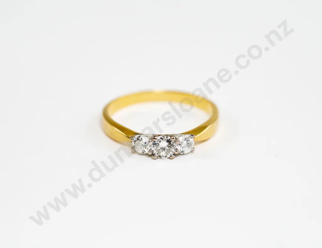 18ct Three Stone Diamond Bridge Ring Image 1++