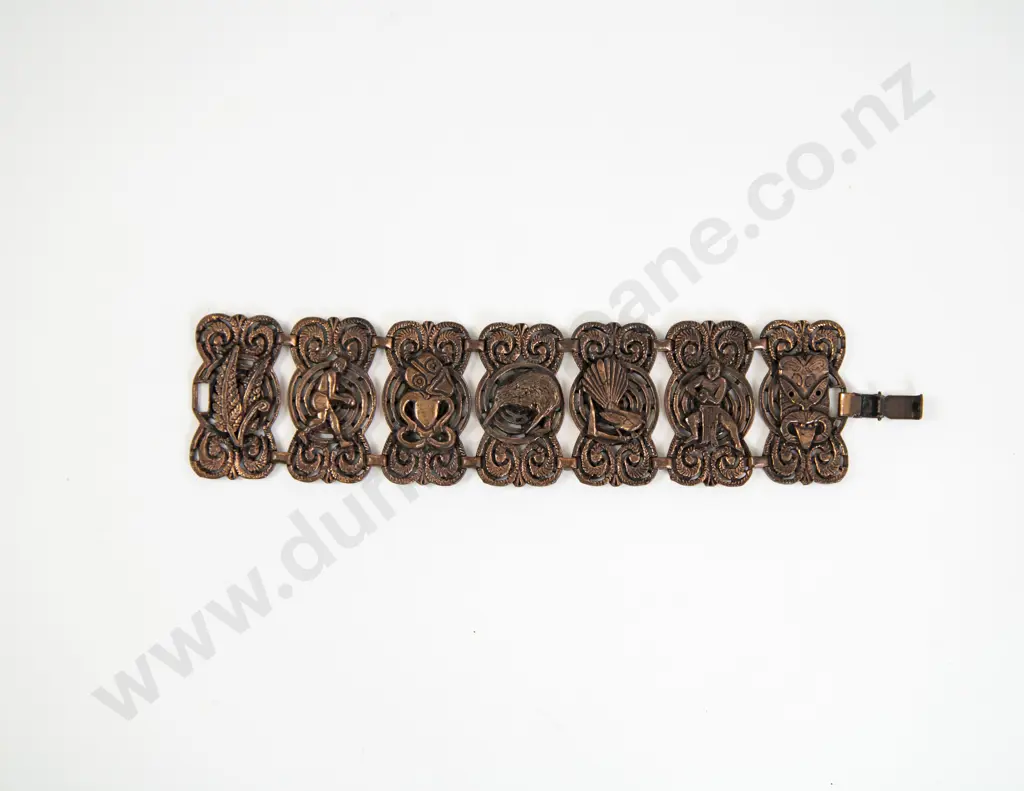 Bronze Tone Kiwiana Cuff Link Bracelet Image 1++