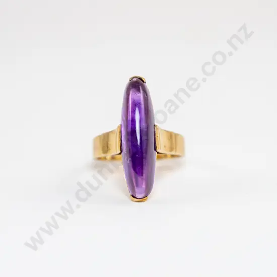 9ct Single Stone Cabochon Amethyst Ring