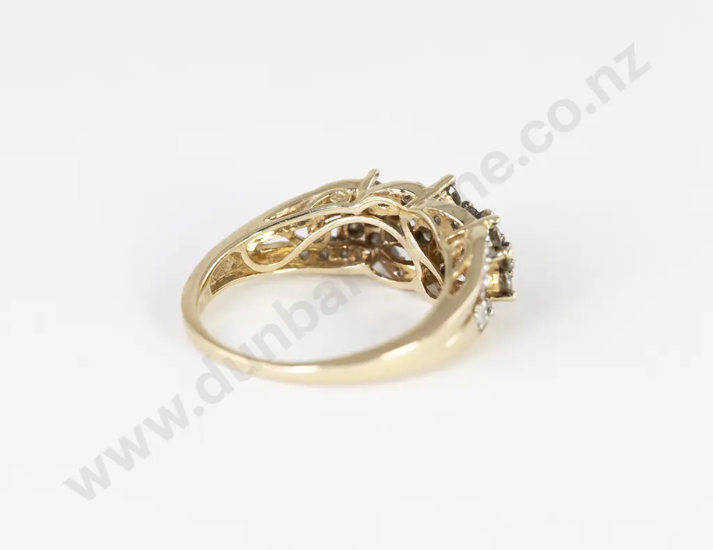 10ct 27stone Diamond Floret Dress Ring Image 1++