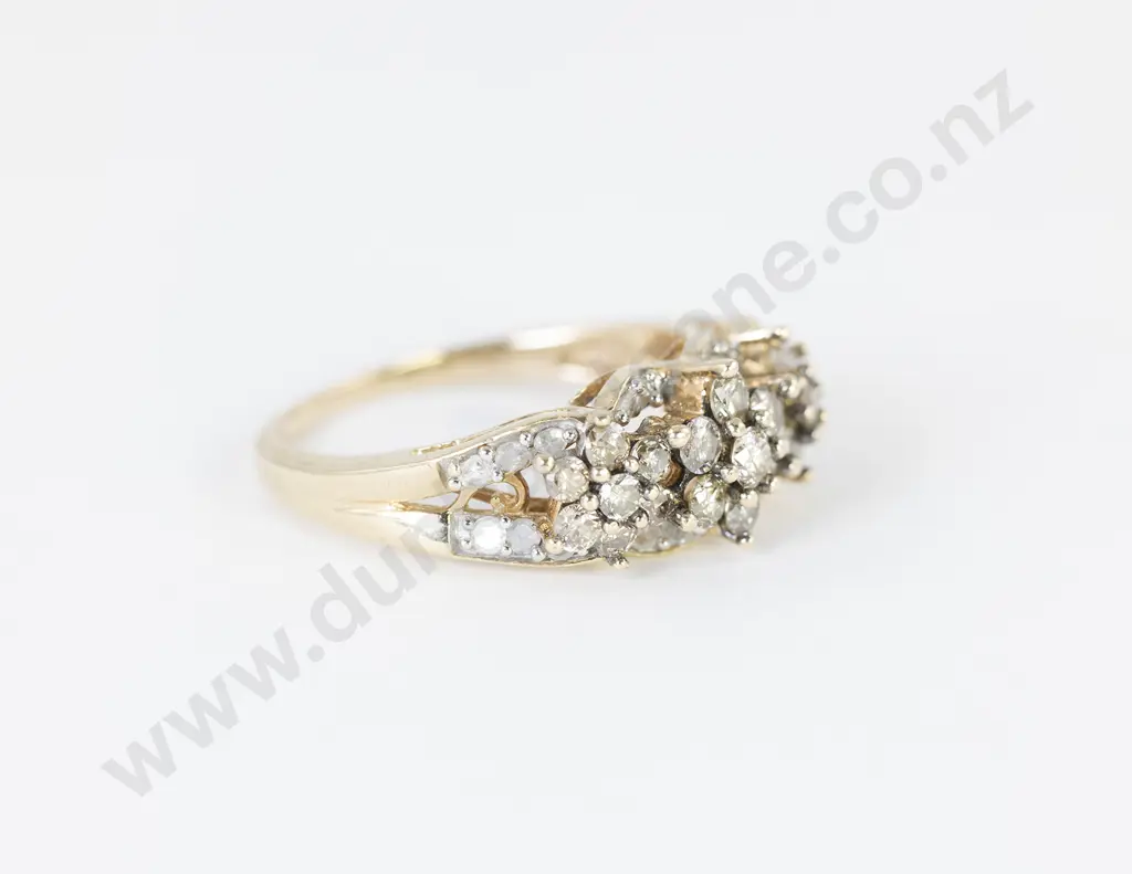 10ct 27stone Diamond Floret Dress Ring Image 1++