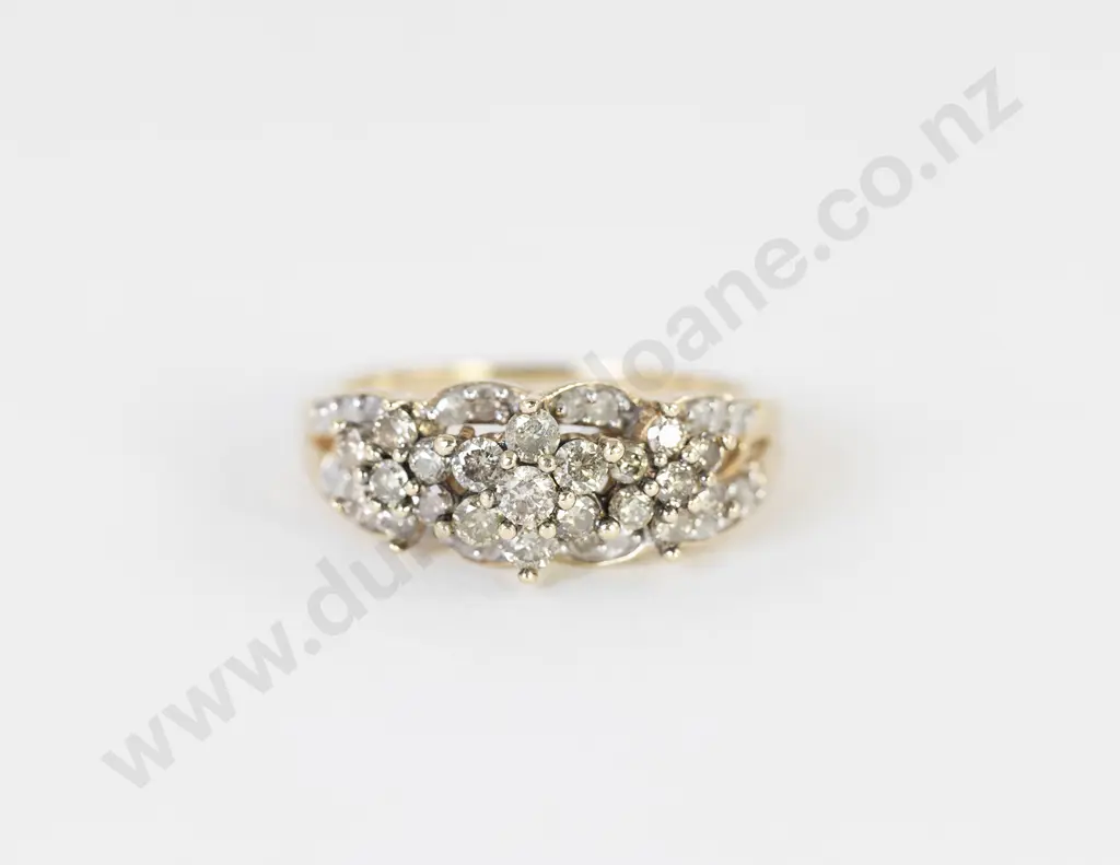 10ct 27stone Diamond Floret Dress Ring Image 1++