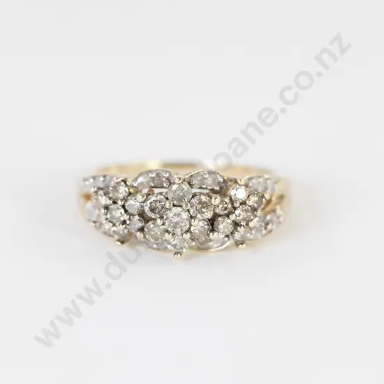 10ct 27stone Diamond Floret Dress Ring