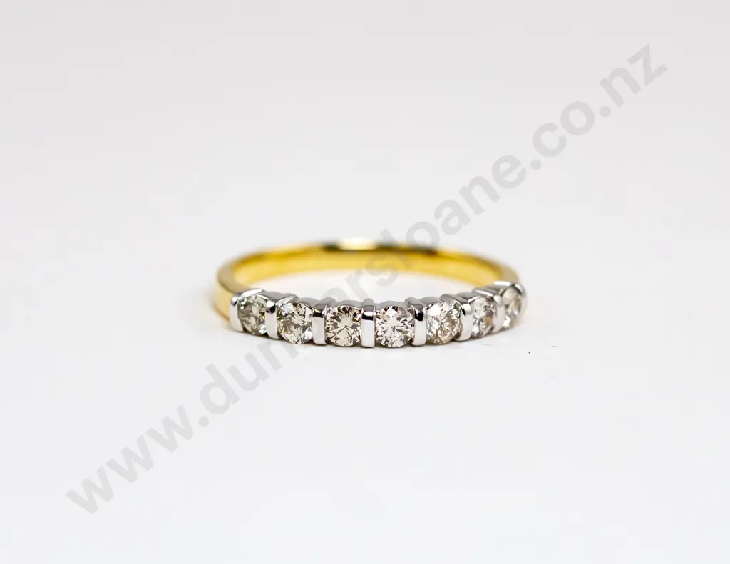 18ct Yellow and White Gold Seven Stone Diamond Ring Image 1++