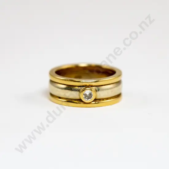 9ct Heavy Solitaire Diamond Band Ring