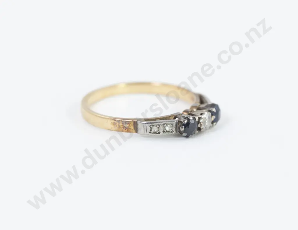 18ct Seven Stone Sapphire and Diamond Dress Ring Image 1++