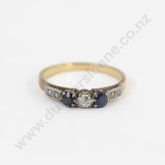 18ct Seven Stone Sapphire and Diamond Dress Ring