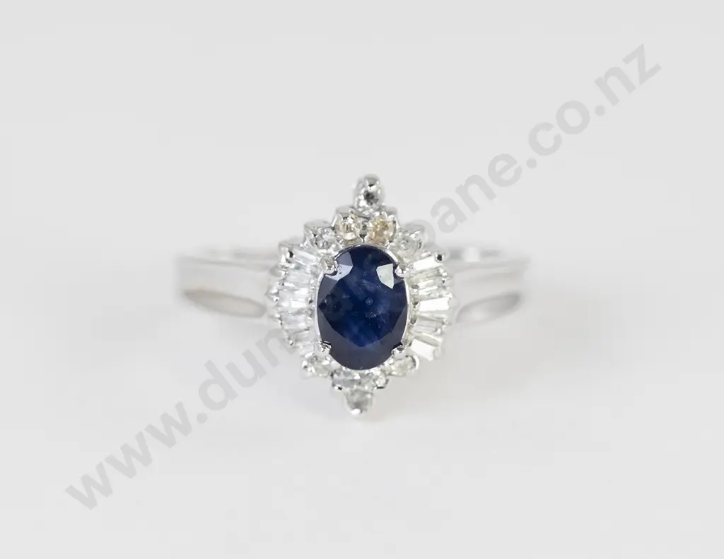 14ct 19stone Sapphire and Diamond Cluster Ring Image 1++