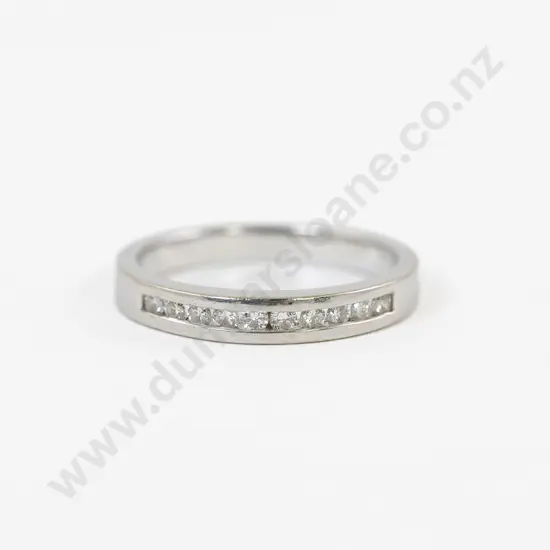 18ct White Gold Ten Stone Diamond Band Ring