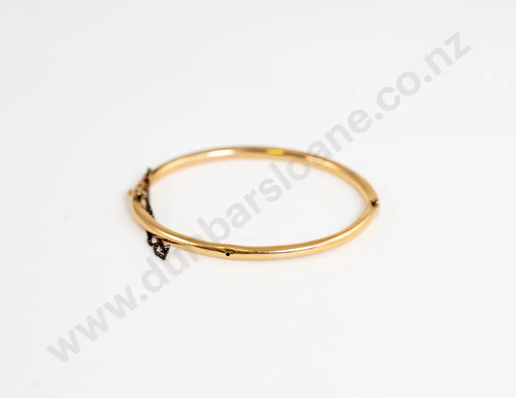 9ct Plain Thin Hollow Hinged Snap Bangle Image 1++