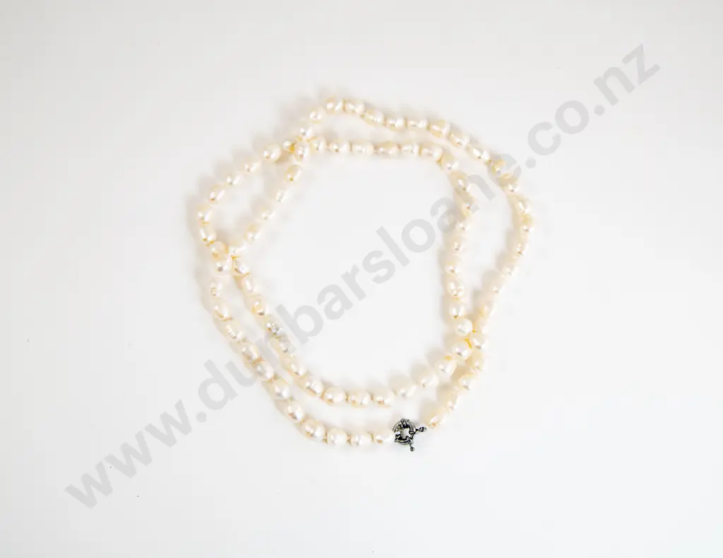 Single Strand Baroque Fresh Water Pearl Opera Length Necklace Image 1++