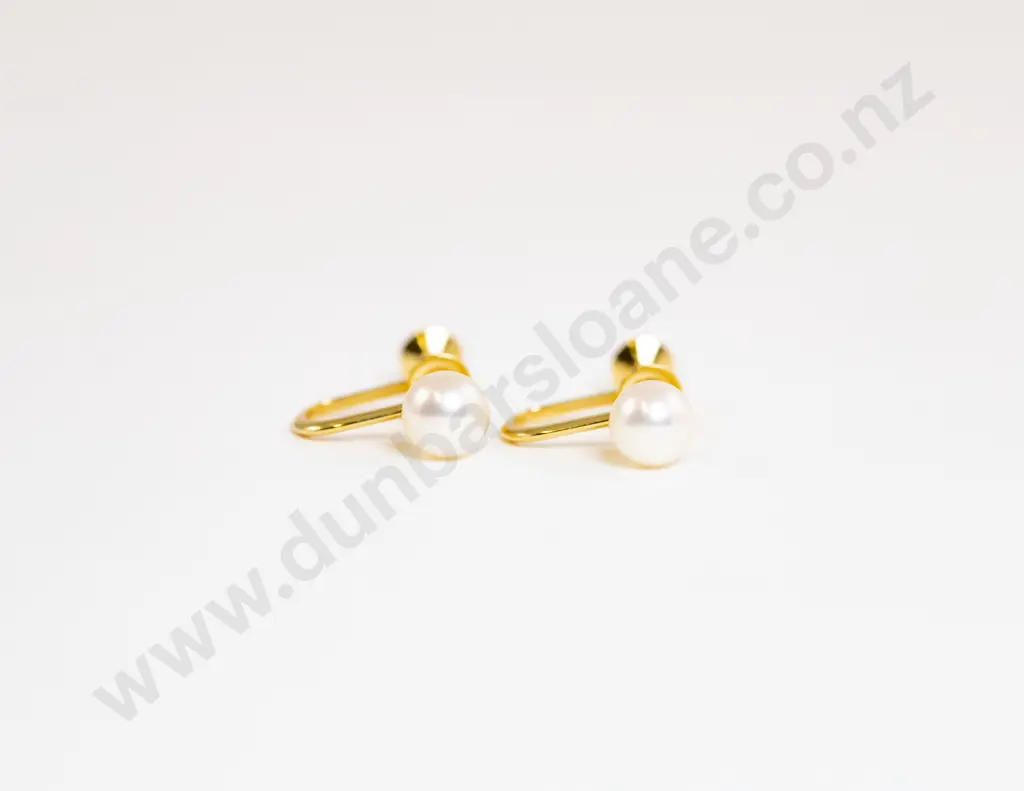 Pair Mikimoto 18ct Pearl Stud Earrings Image 1++