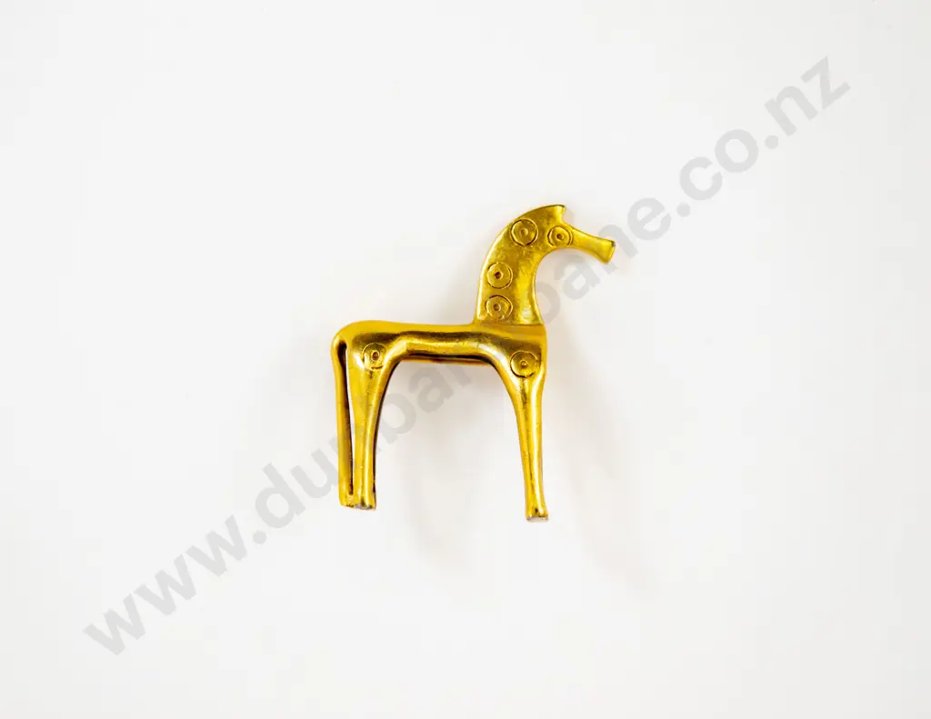 Metropolitan Museum of Art - Gold Plated Greek Horse Brooch Image 1++