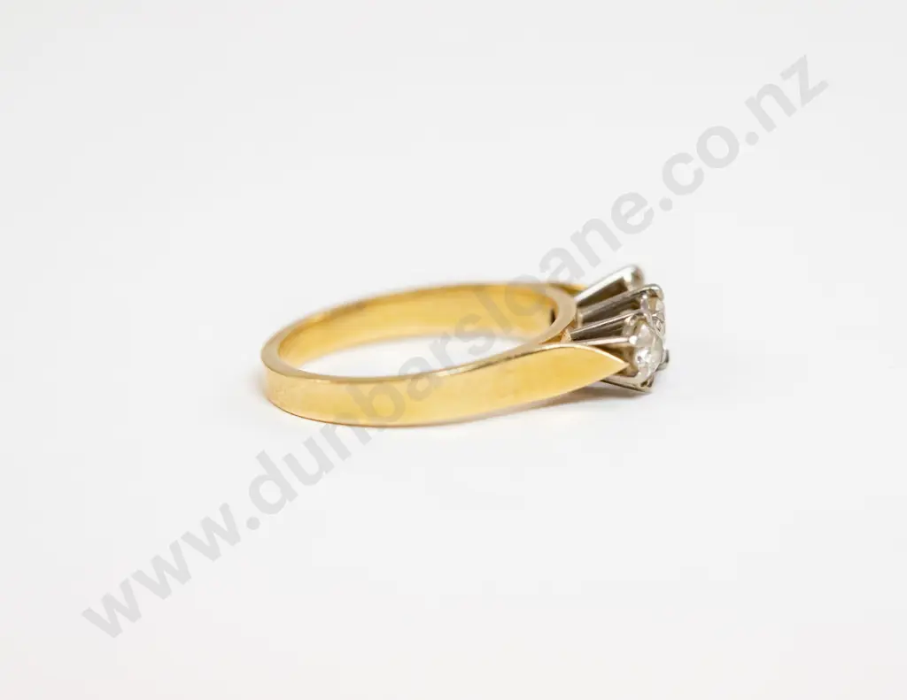 18ct Three Stone Diamond Bridge Ring Image 1++