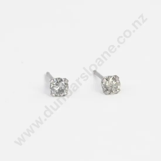 Pair 14ct White Gold Diamond Stud Earrings