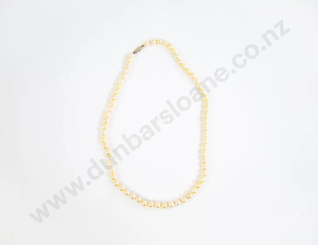 Single Strand Cultured Pearl Necklace with S/S Clasp Image 1++