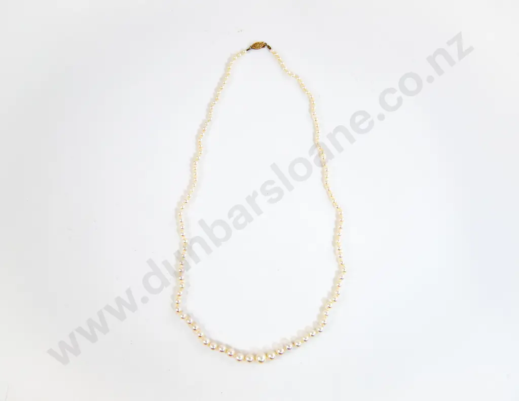Single Strand Graduated Cultured Pearl Necklace Image 1++