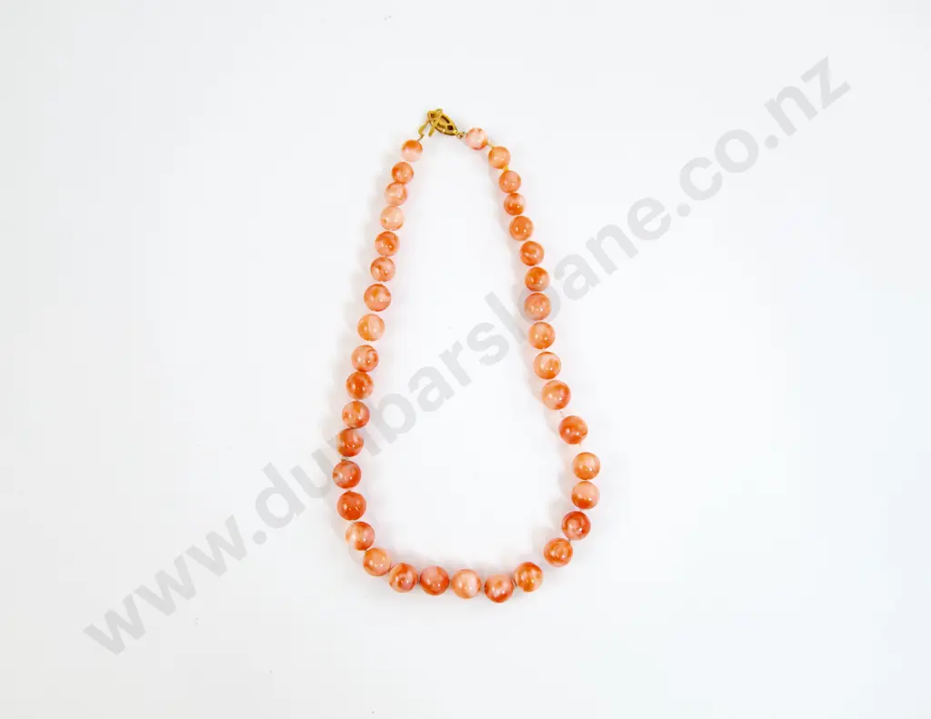 Single Strand Pink Coral Bead Necklace Image 1++
