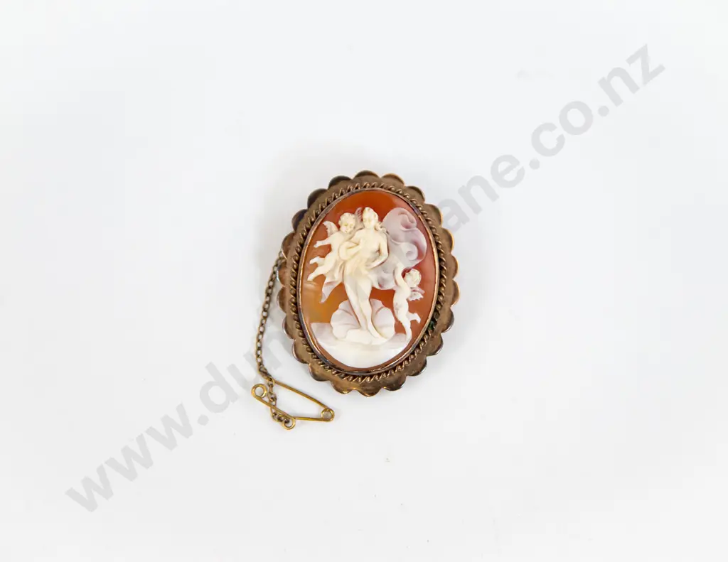 9ct Framed Cameo Brooch Image 1++