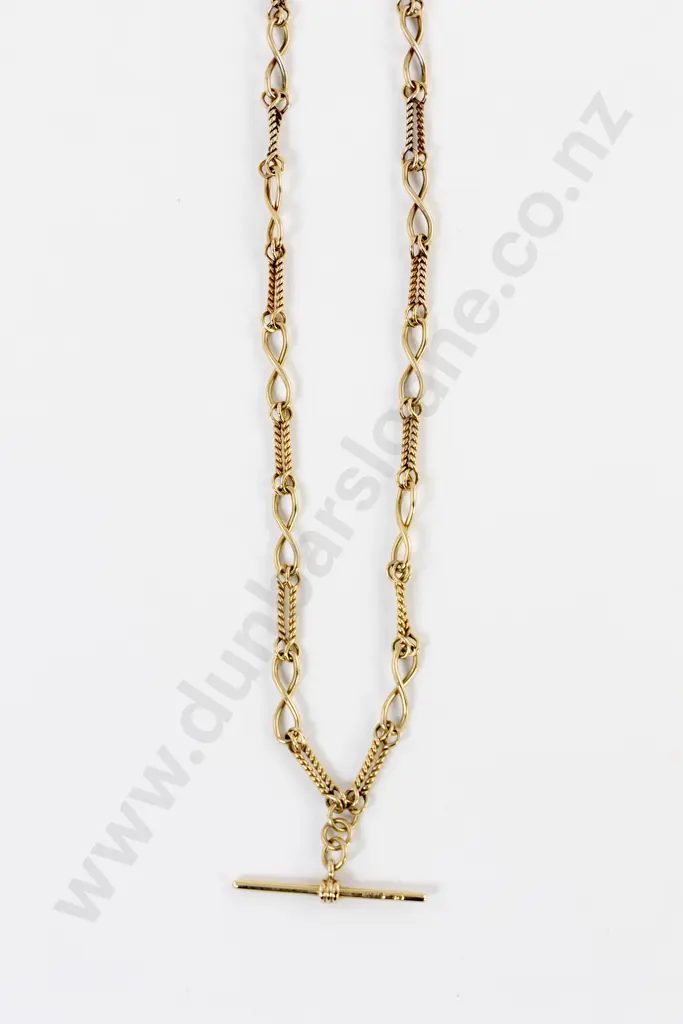 9ct Gold Curb Link Fob Neck Chain Image 1++