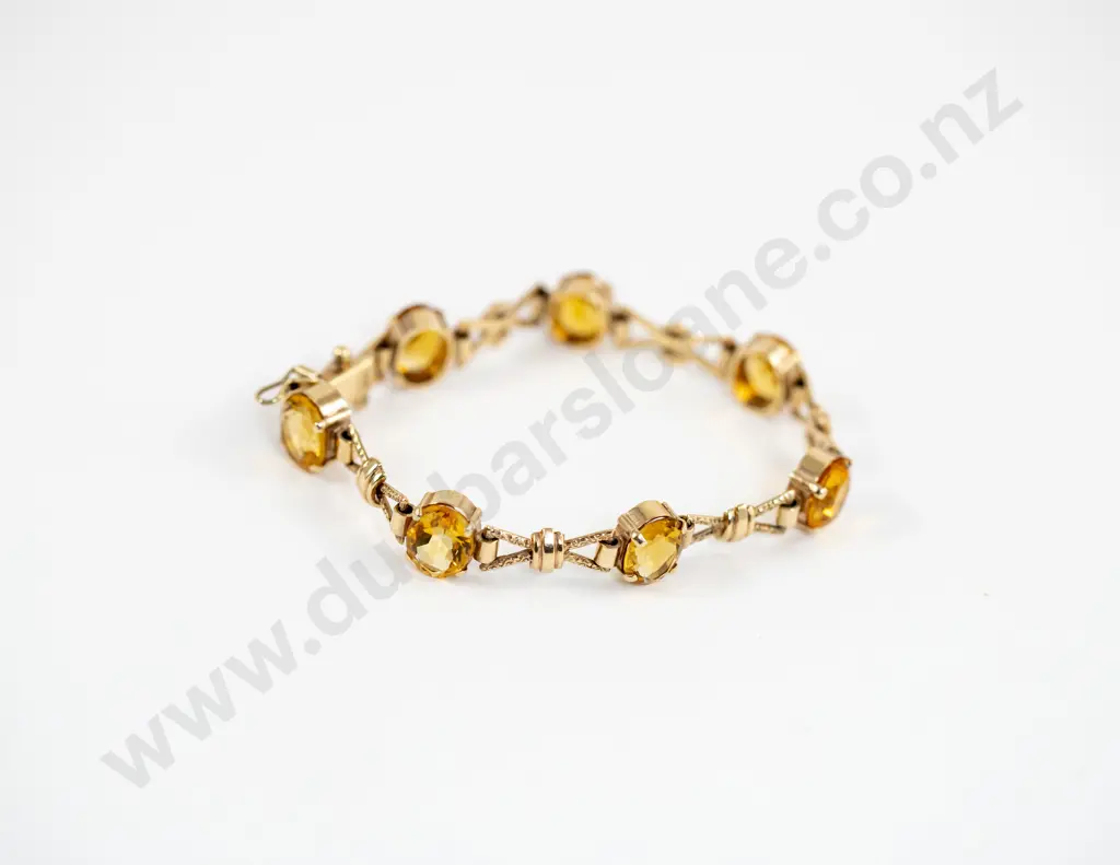 9ct Seven Stone Citrine Bracelet Image 1++