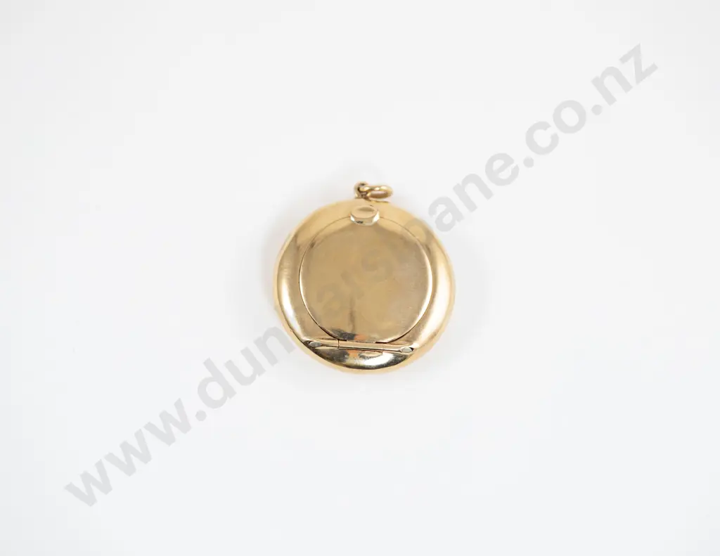 9ct Plain Circular Purse Powder Compact Image 1++
