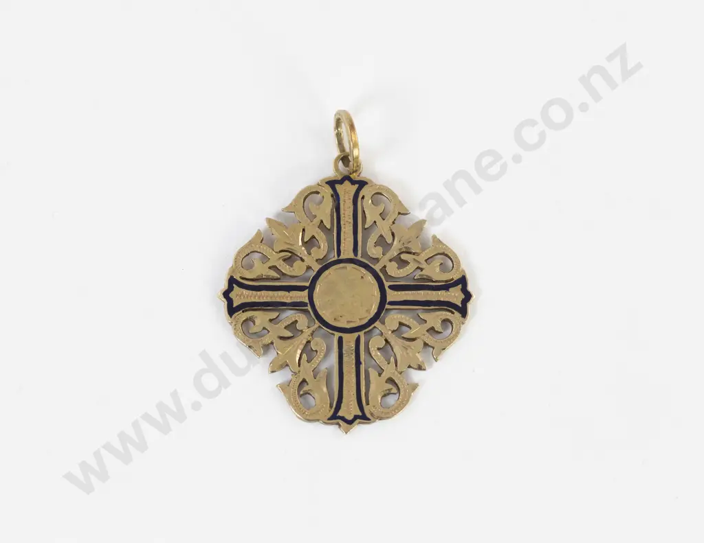 14ct Scroll and Cruciform Pendant Image 1++