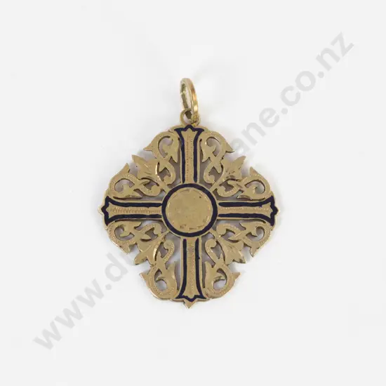 14ct Scroll and Cruciform Pendant