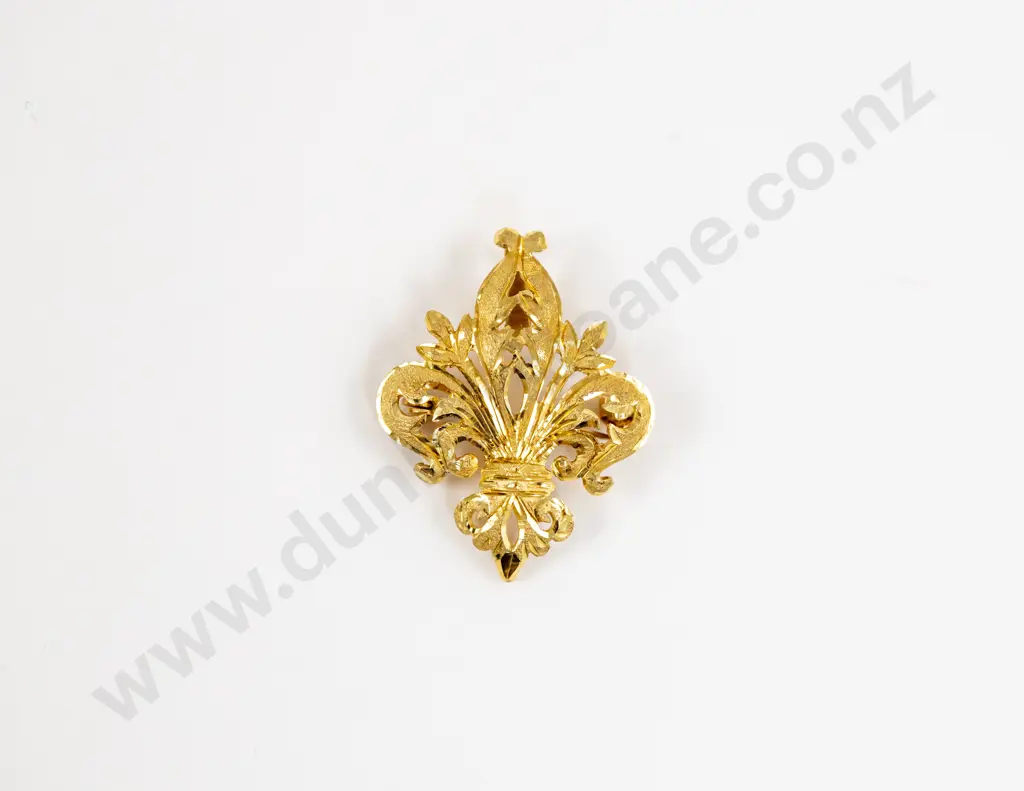 Antique 18ct Fleur de lis Brooch Image 1++