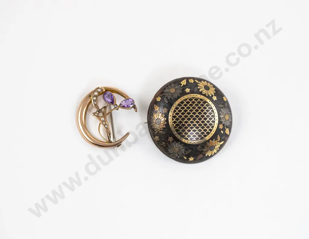 Victorian Tortoiseshell Pique Brooch Image 1++