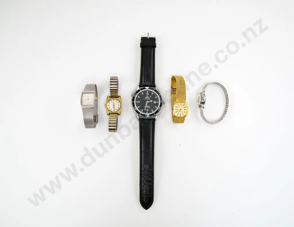 Omega Seamaster Copy Gents Wrist Watch together with Four Ladies Wrist Watches Image 1++