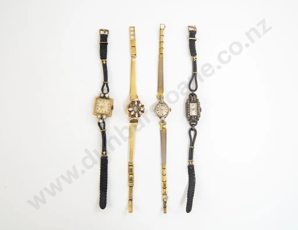 Vintage Marcasite Ladies Wrist Watch and Three Others Image 1++