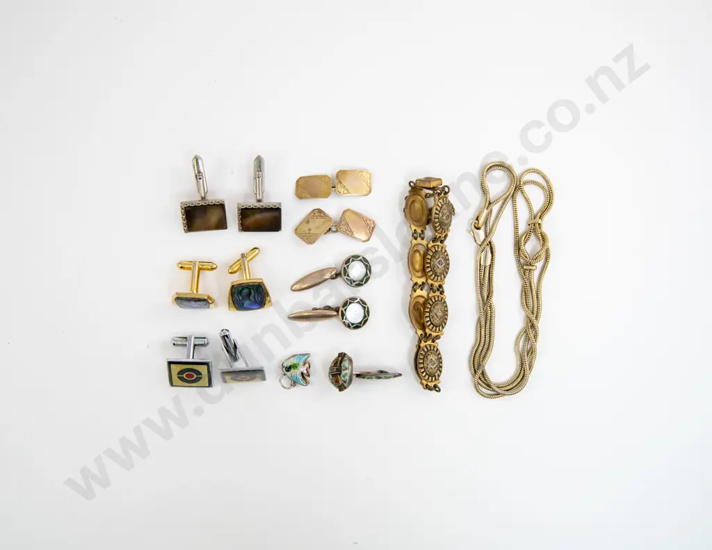Pair 9ct Cuff Links and Small Collection Jewellery and Cuff Links Image 1++
