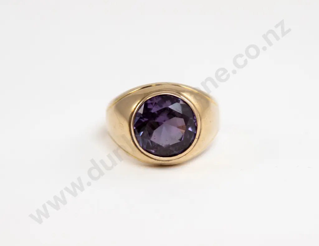 14ct Single Stone Synthetic Alexandrite Dress Ring Image 1++