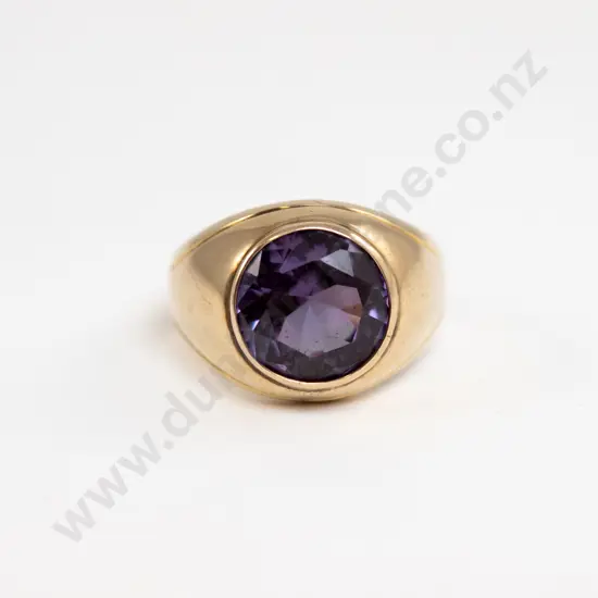14ct Single Stone Synthetic Alexandrite Dress Ring
