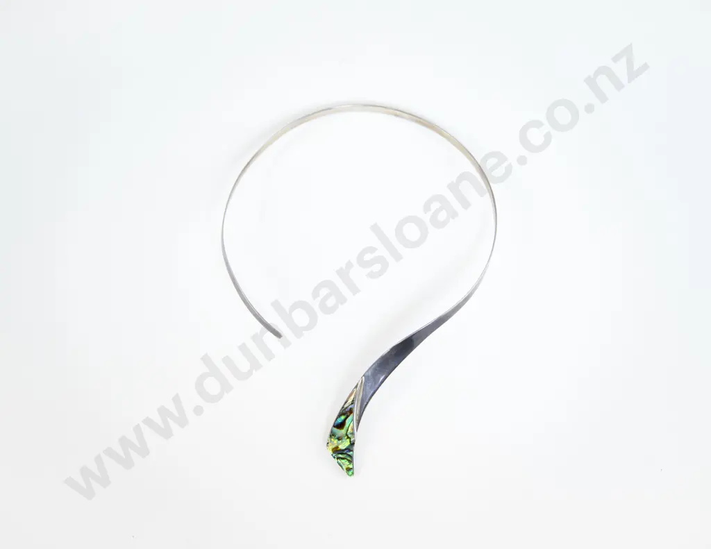 S/S and Paua Modern Design Choker Necklace Image 1++