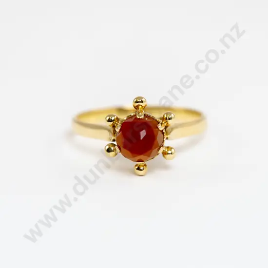 18ct Single Stone Carnelian Dress Ring