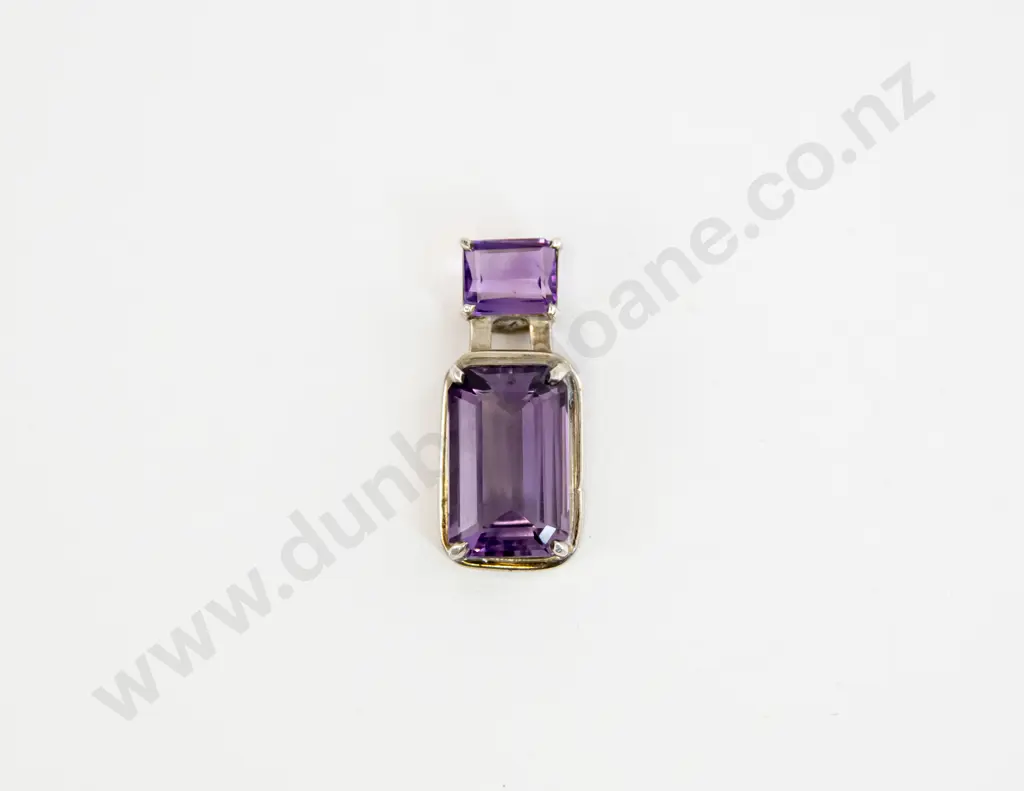 Modern Design S/S Amethyst Pendant Image 1++