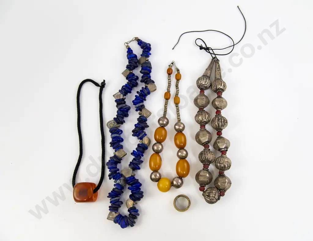 Four Ethiopian Traditional Necklaces and Ethiopian Finger Ring Image 1++