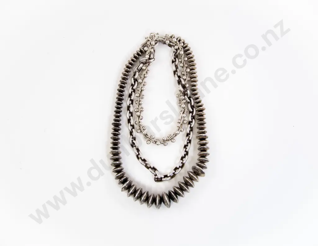 Three Sterling Silver Neck Chains Image 1++