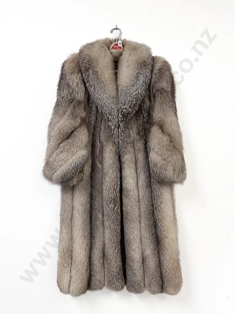 Full Length Silver Fox Fur Coat Image 1++
