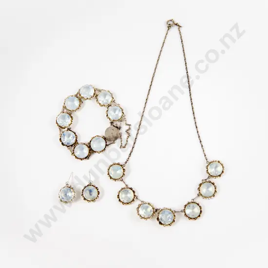 Silver Aquamarine Paste Necklace