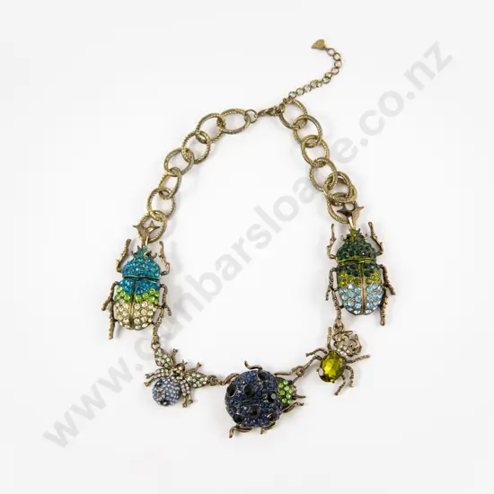 Swarovski Style Crystal Bug Necklace