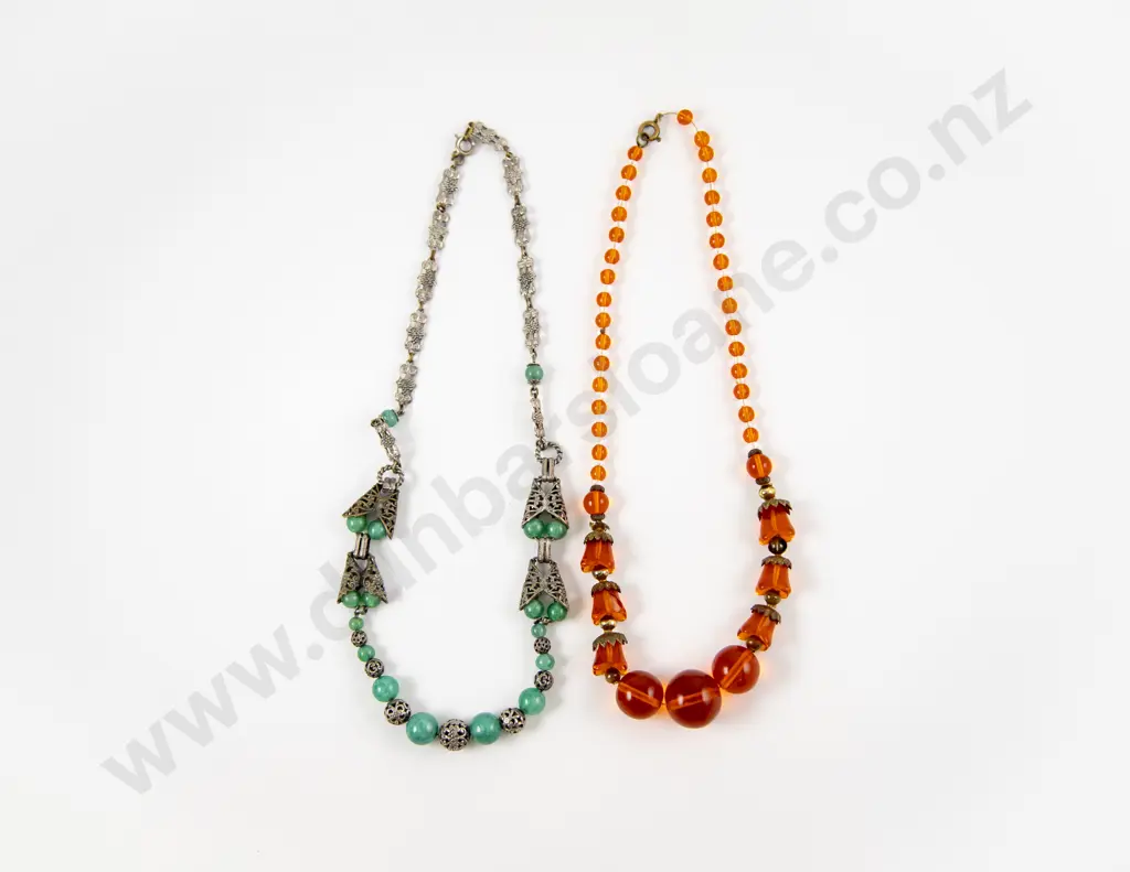 Two C1940's Bead Necklaces Image 1++