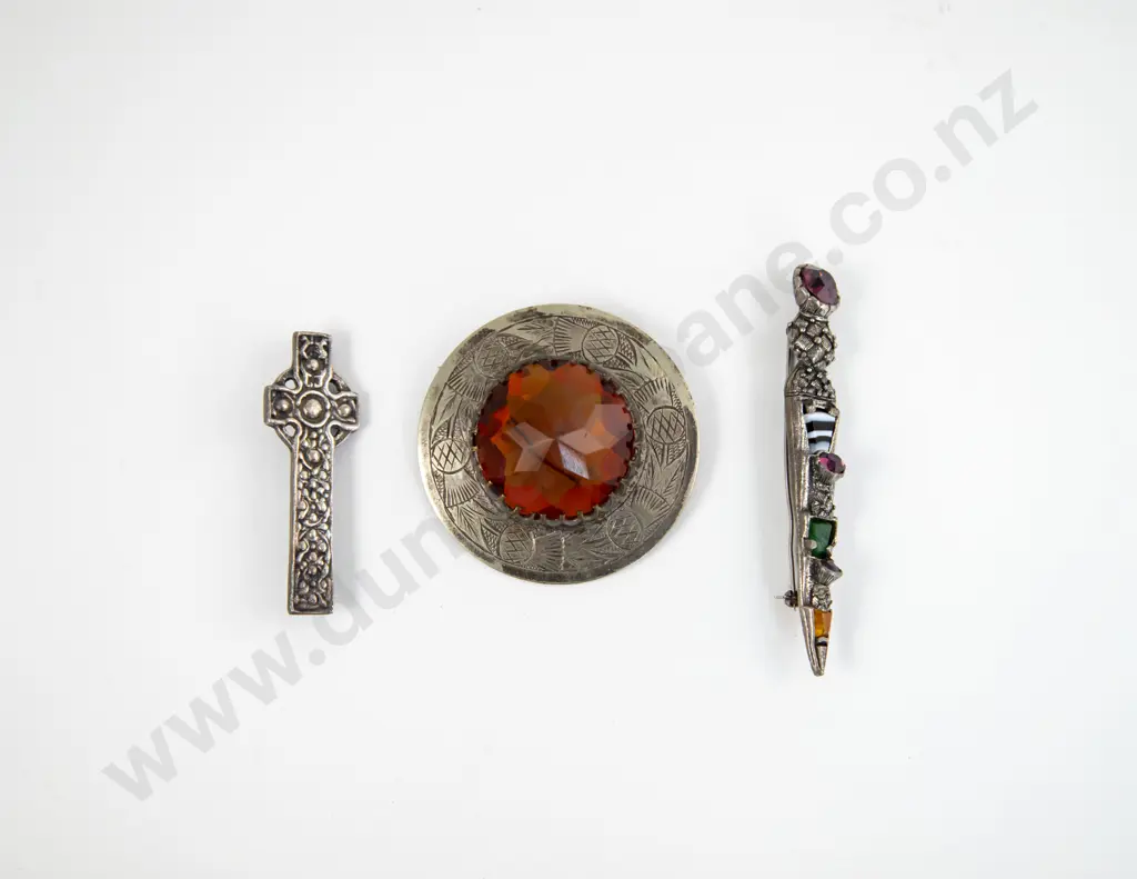Three Various Scottish Kilt Brooches Image 1++