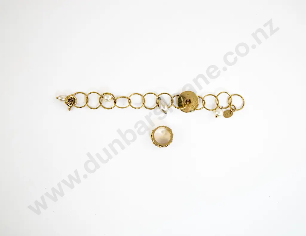 Dyrberg/Kern Designer Bracelet and Crystal Band Ring Image 1++