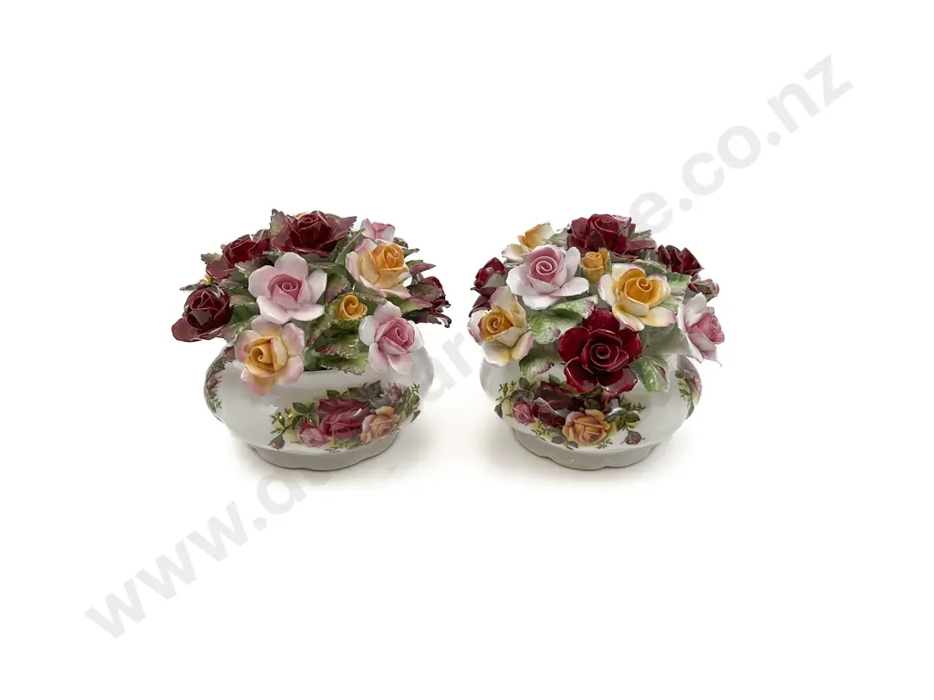 RA Old Country Roses Two Large Floral Posies Image 1++